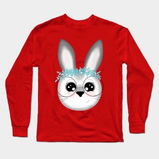 Cute Bunny with glasses and big eyes Long Sleeve T-Shirt